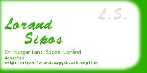 lorand sipos business card